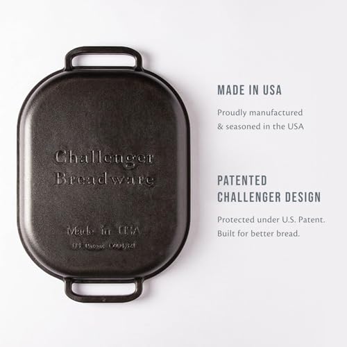 Challenger Bread Pan Cast Iron Loaf Pan with Lid for Homemade Breadmaking Sealed Bread Cloche Inverted Dutch Oven Set for Baking - Made In The USA