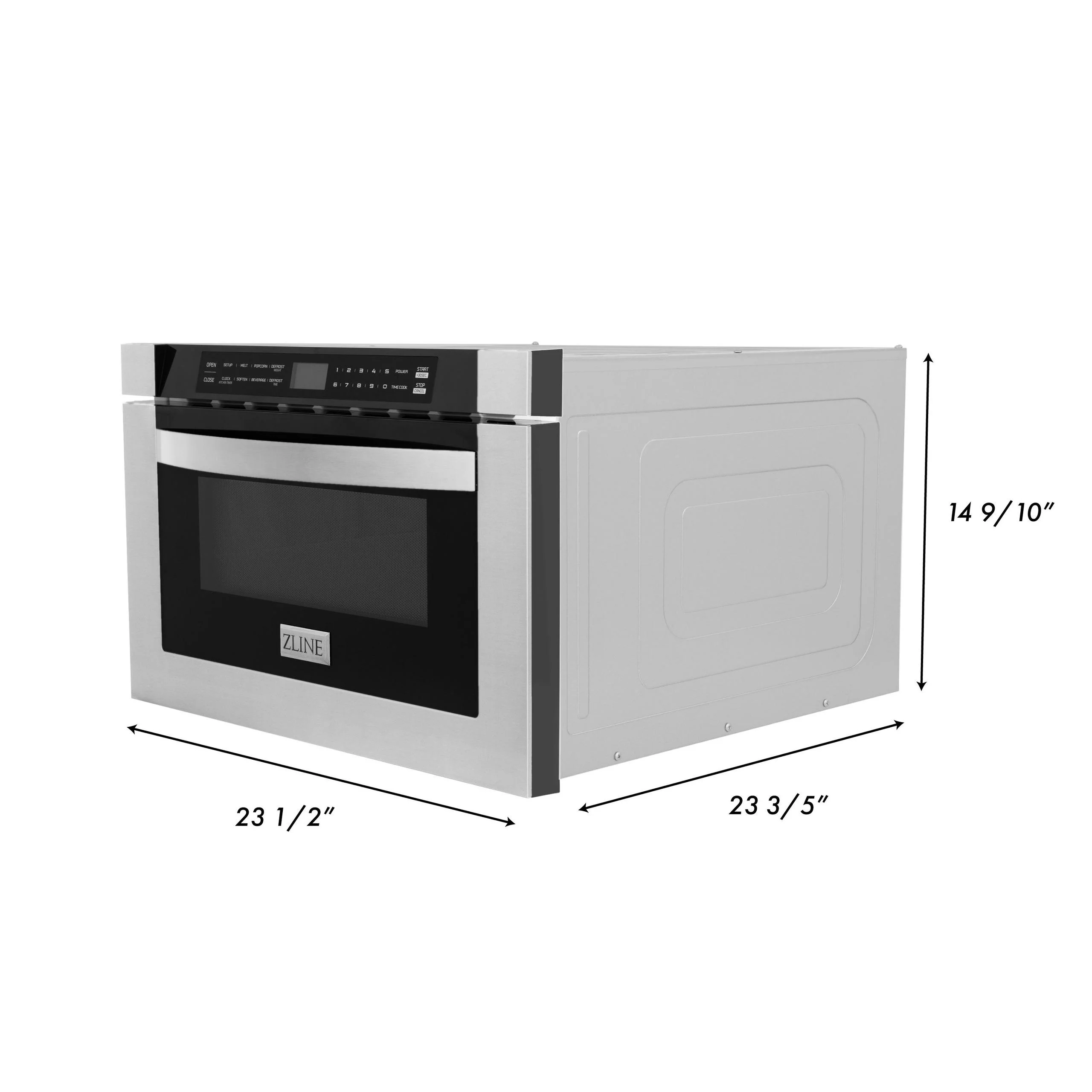 ZLINE 24" 1.2 cu. ft. Microwave Drawer in Black Stainless Steel