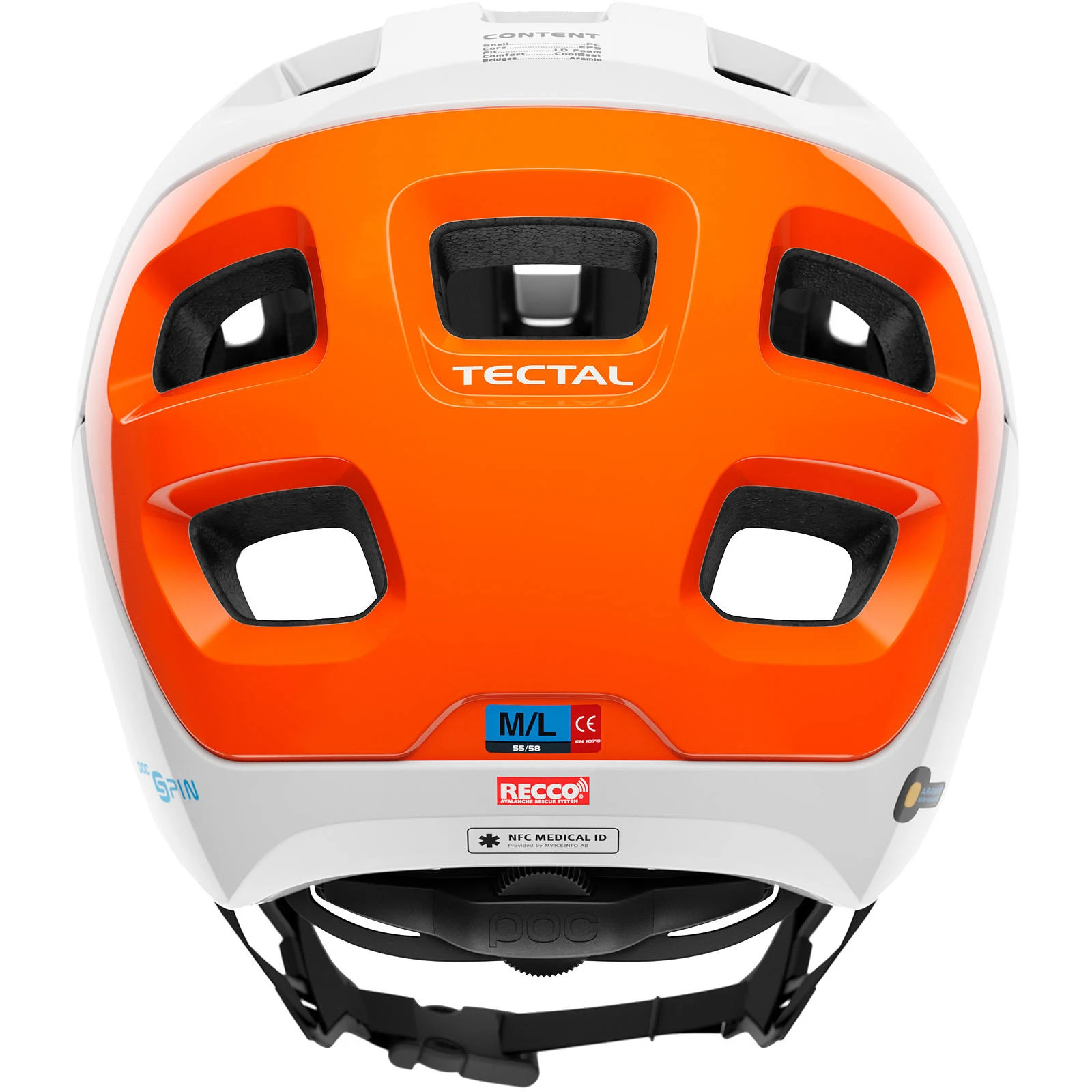 POC Tectal Race Spin NFC Helmet - White Orange