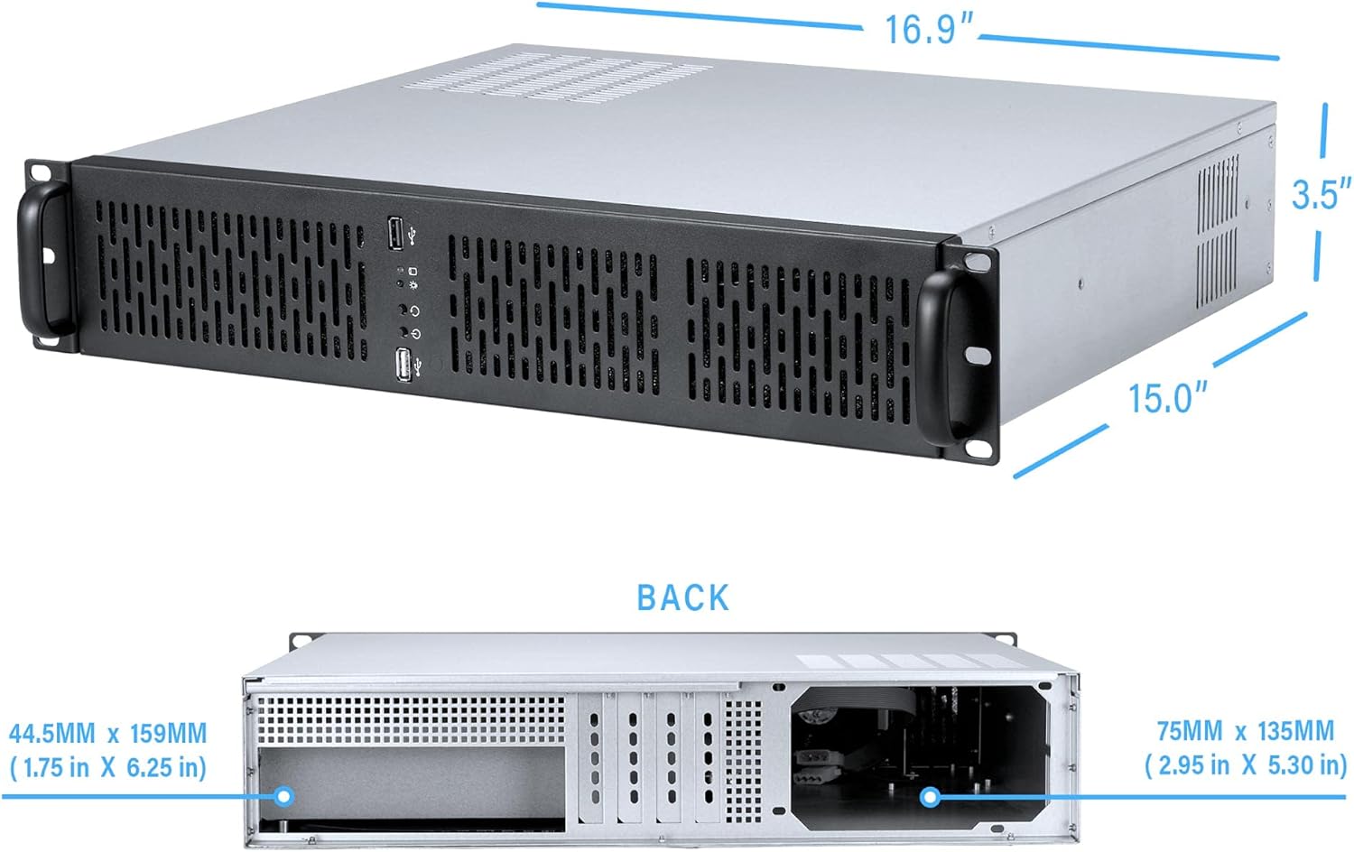 Rosewill 4U Server Chassis 11 Bay Server Case 8X 3.5 + 3X 5.25 HDD, E-ATX, Rackmount Server Case, Include Front 5X 120mm Fans Rear 2X 80mm Fans Metal Rack Mount Computer Case 25 Deep, RSV-L4000U