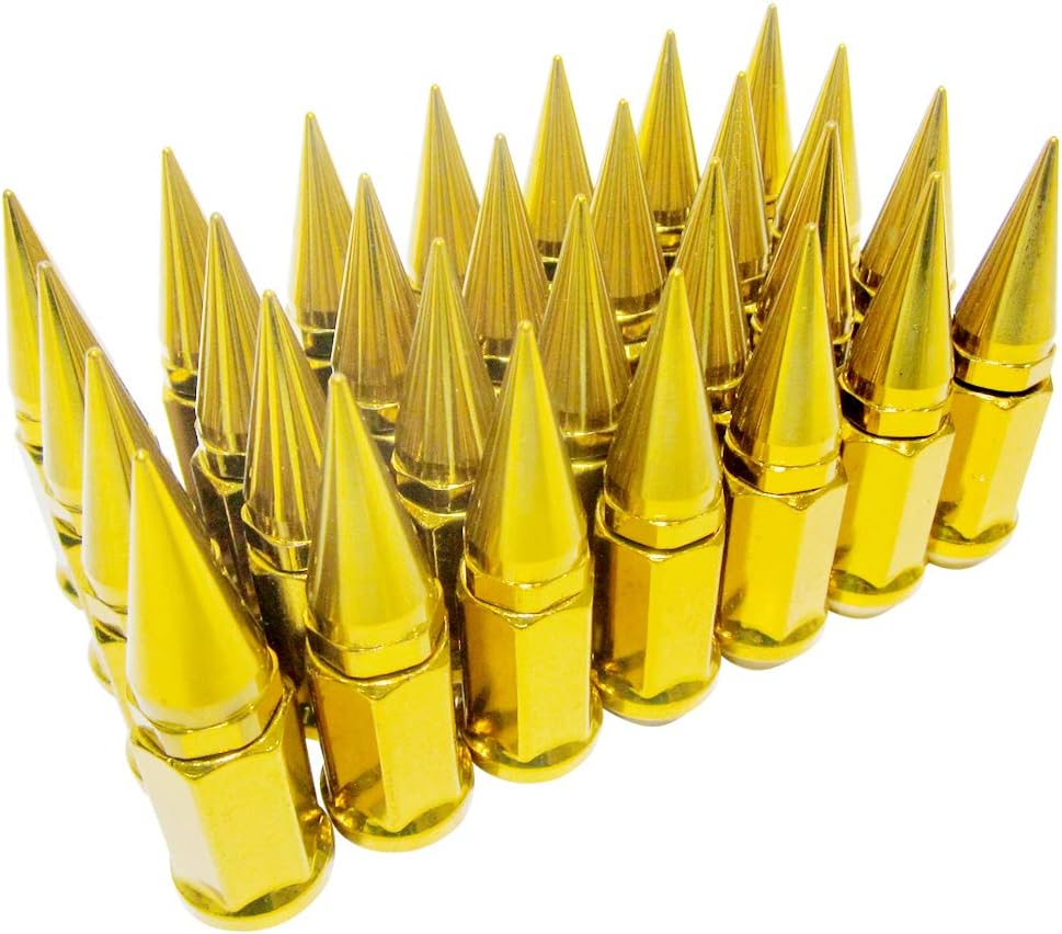 32 pc Universal 2pc Extended Spike Lug Nut M12x1.5 Conical Seat Hex 3/4