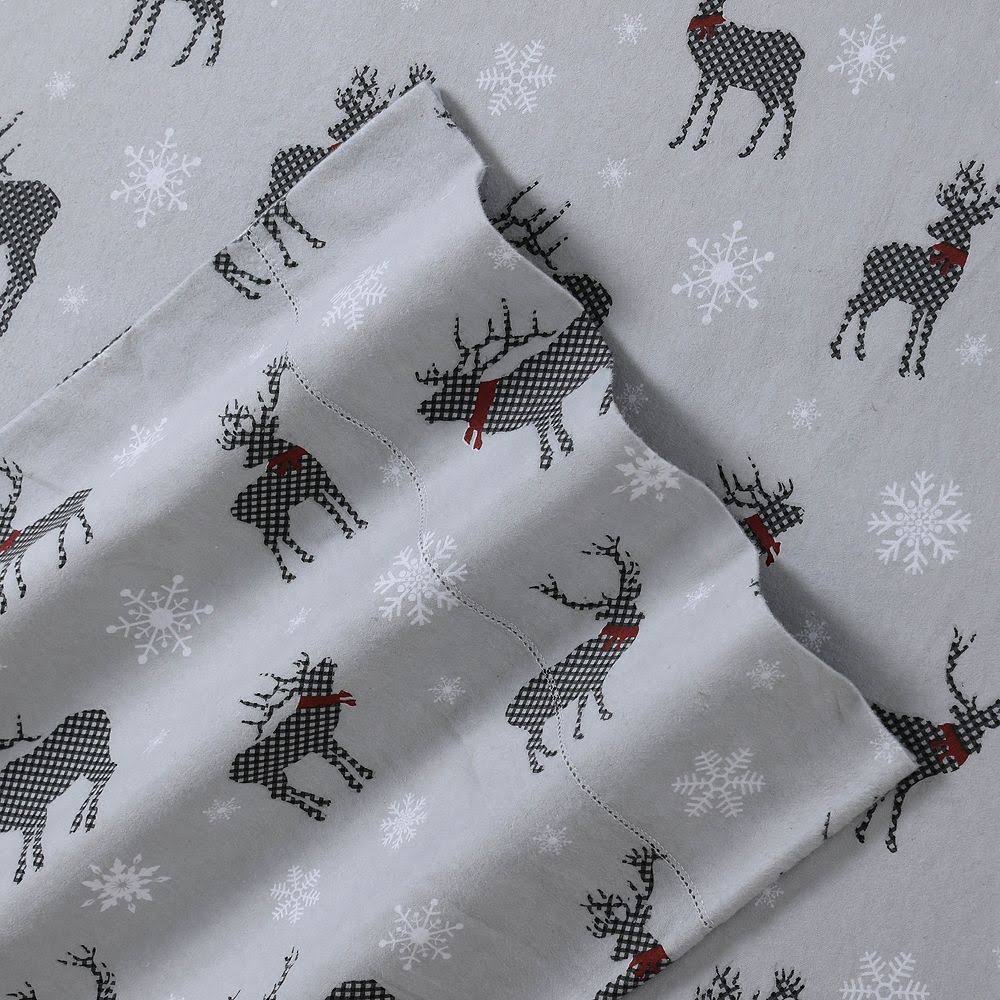 Tribeca Living Heavyweight Cotton Flannel Printed Extra Deep Pocket Sheet Set - Assorted - Twin XL