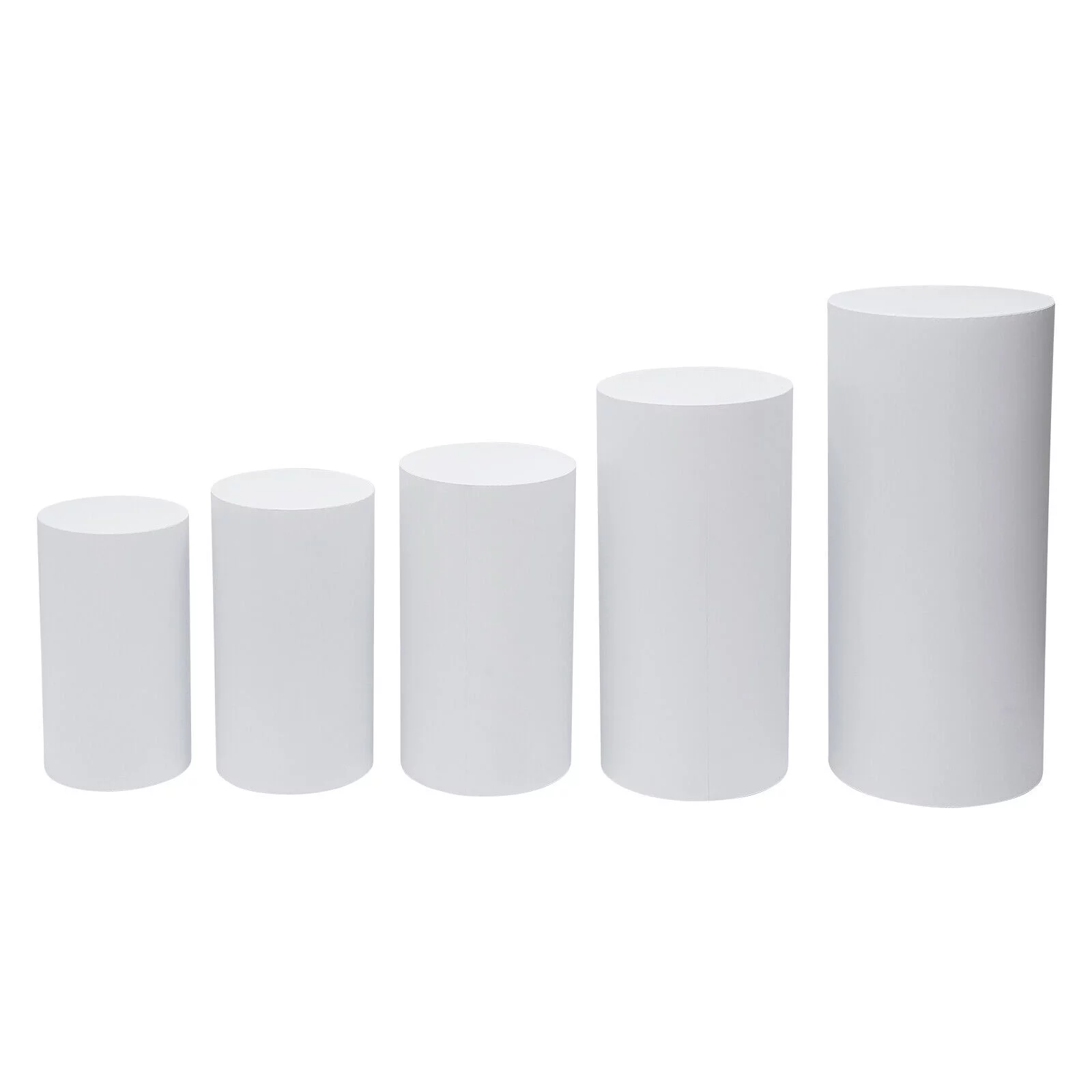 5pcs Cylinder Pedestal Stand Floor Standing Cake Display Stand for Party Decor