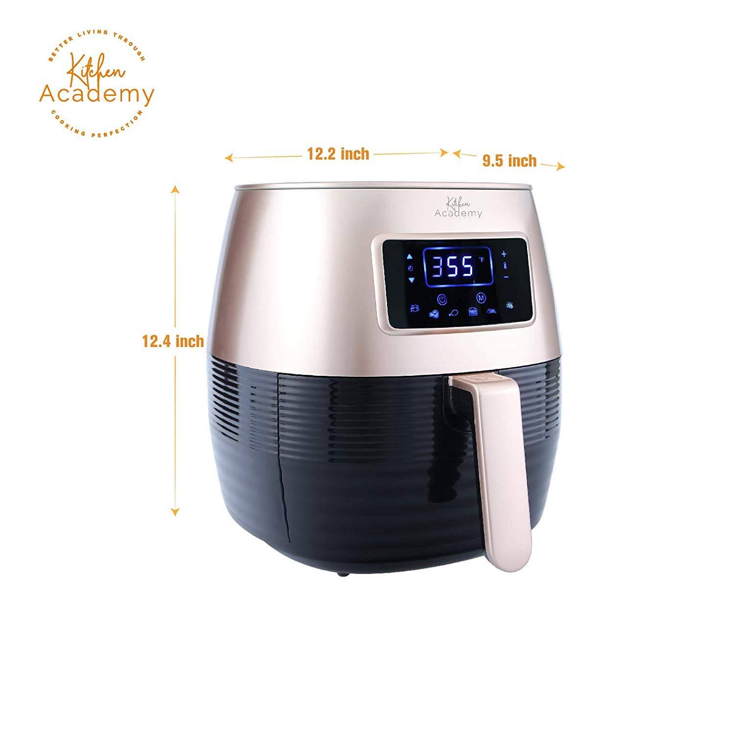 Kitchen Academy Air Fryer (50 Recipes) 5.8 qt Electric Hot Air Fryers XL Oven Oilless Cooker