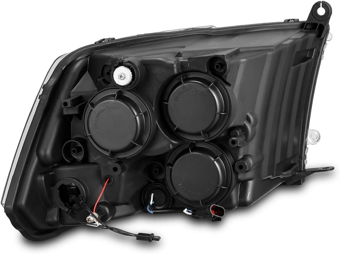 AlphaRex PRO-Series Black For 13-18 Ram 1500/2500/3500 Factory Projector Top and Bottom DRL/Switchback Sequential Signal Dual Projector Headlights