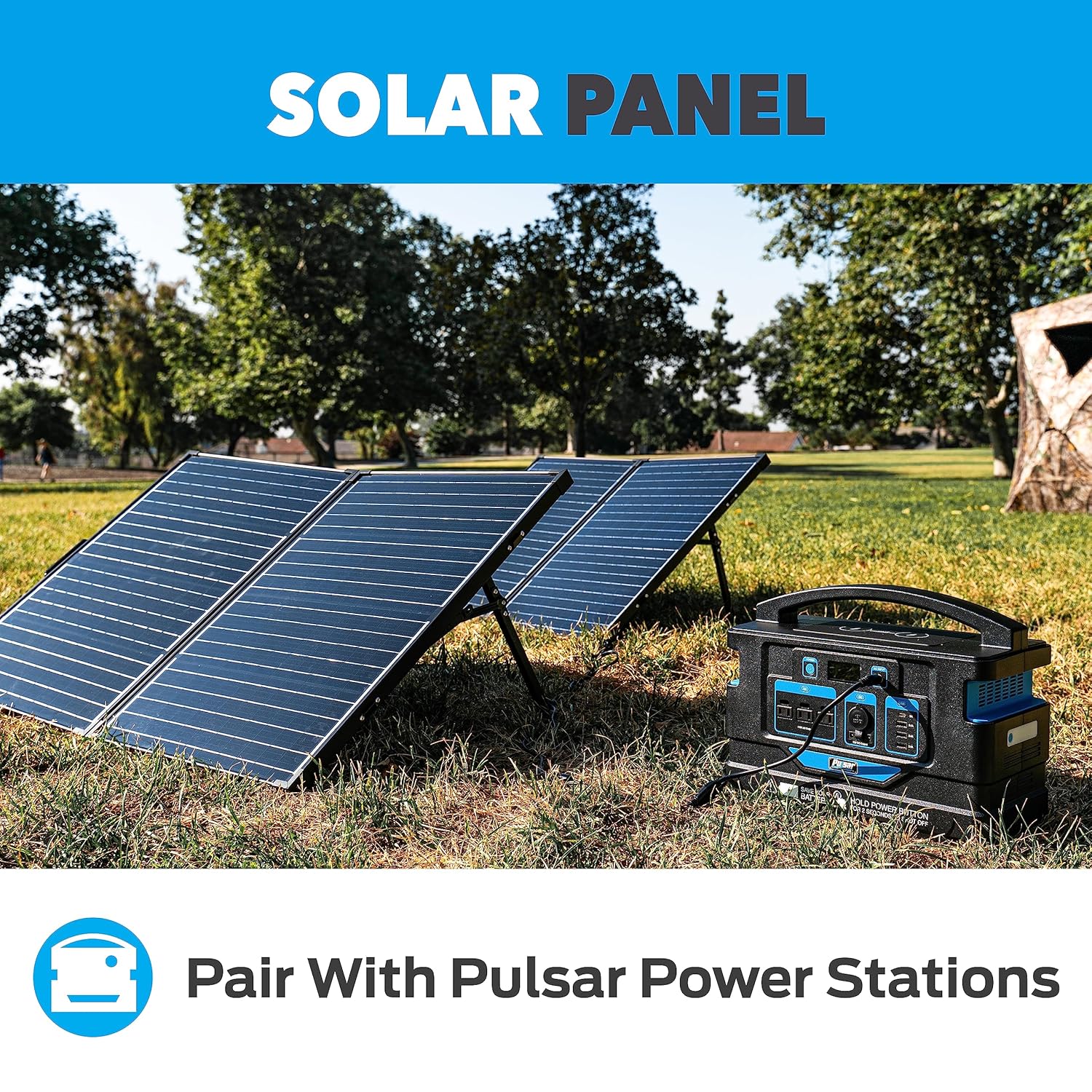 Pulsar 100-Watt 24-Volt Portable Solar Panel for Power Station and RV,Black