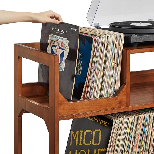 Crosley Furniture Asheville Medium Record Storage Console, Walnut