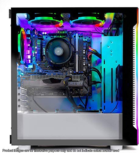 SkyTech Archangel 3.0 Gaming Computer PC Desktop - Ryzen 5 3600 6-Core 3.6GHz, GTX 1650 Super 4G, 500GB SSD, 16GB DDR4 3000, AC WiFi, Windows 10 Home 64-bit, White