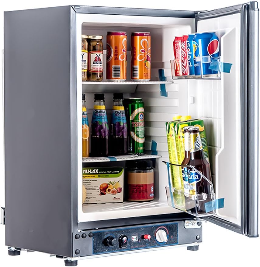 Smad 3 Way Refrigerator 12v Fridge for RV Trucks Propane Refrigerator No Noise Compact Mini Fridge Quiet No Noise