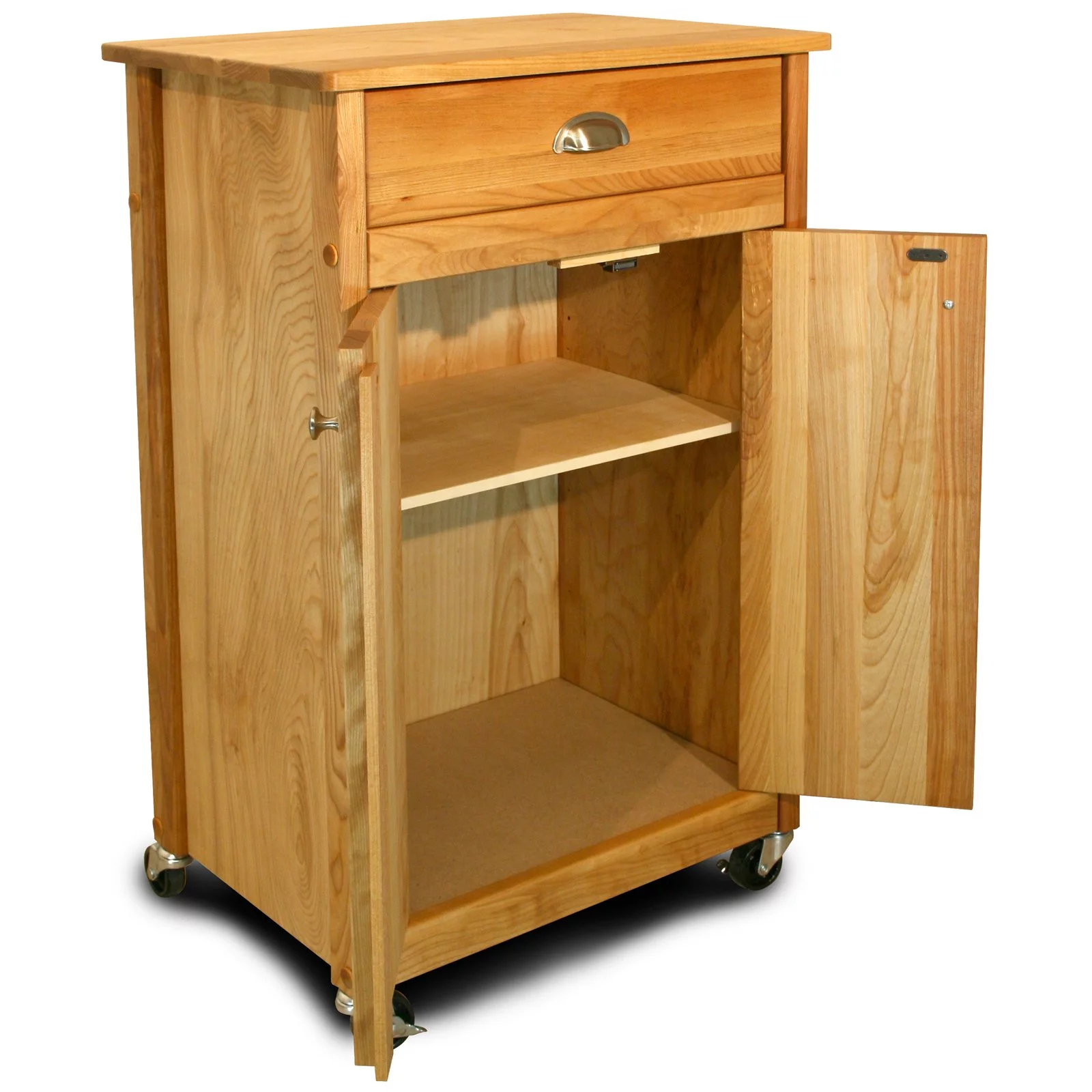 Catskill Birch Hardwood Cuisine Butcher Block Kitchen Cart in Natural
