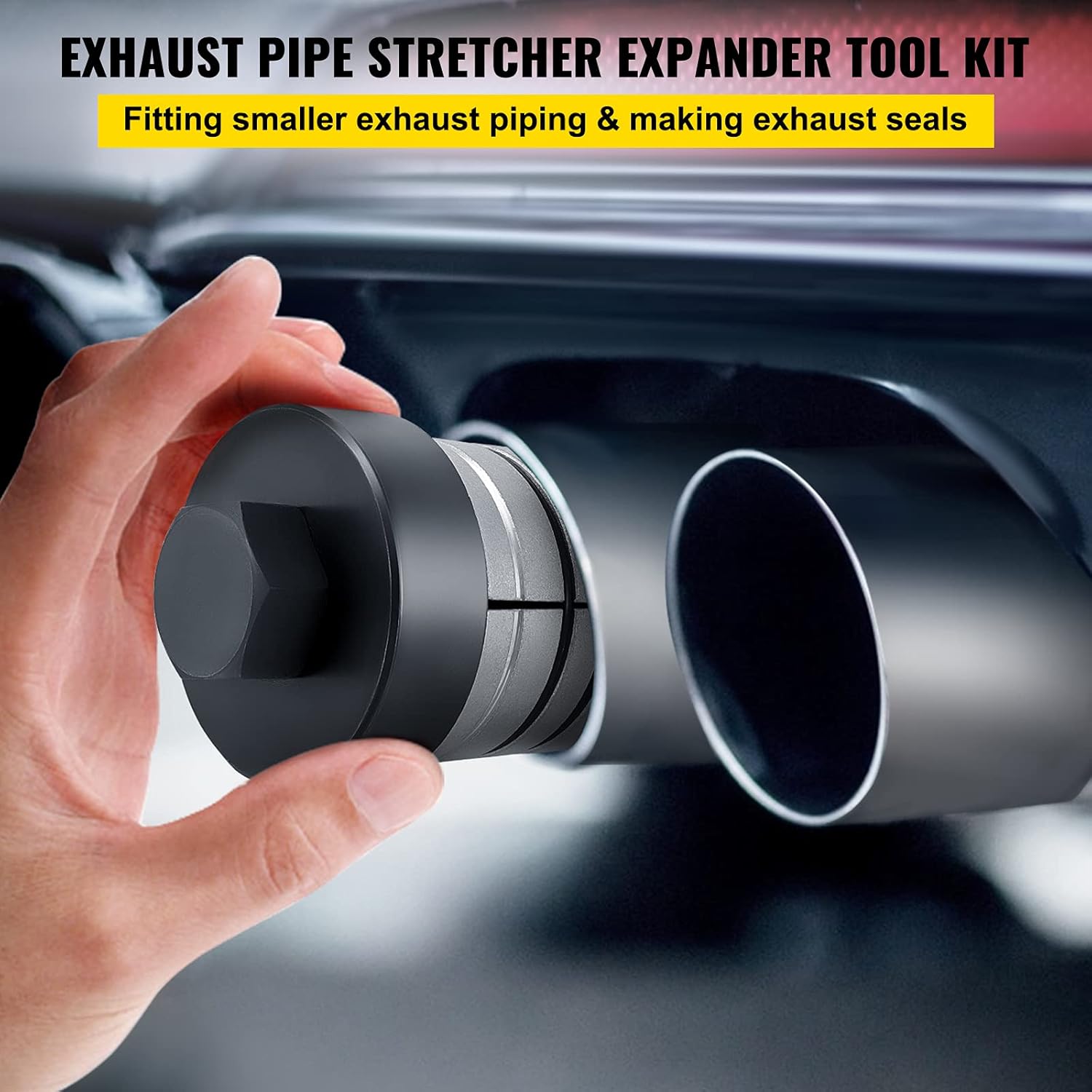 VEVOR Pipe Stretcher Kit, Exhaust Pipe Stretcher Kit 1-5/8 to 4-1/4, Exhaust Pipe Expander Kit for Tail Pipe Tube, Exhaust Pipe Expander Tool w/Storing Case, 7 Pcs Pipe Expander, Exhaust Stretcher