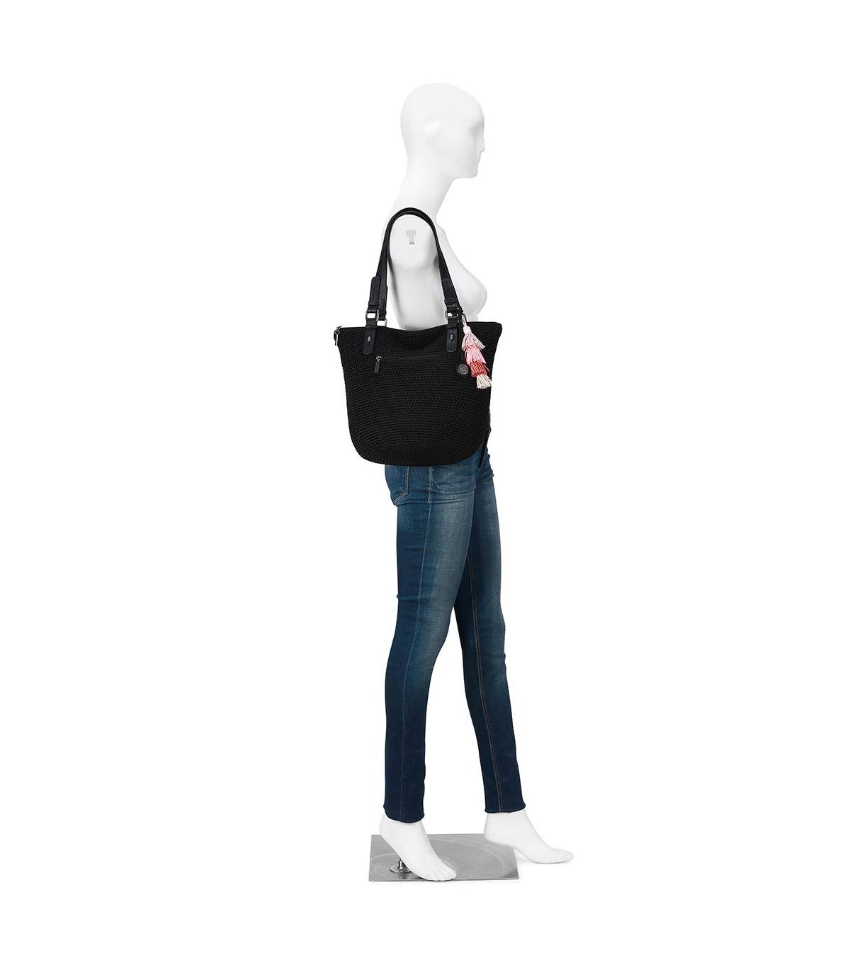 The Sak Silverwood Crochet Shopper Bag | Black