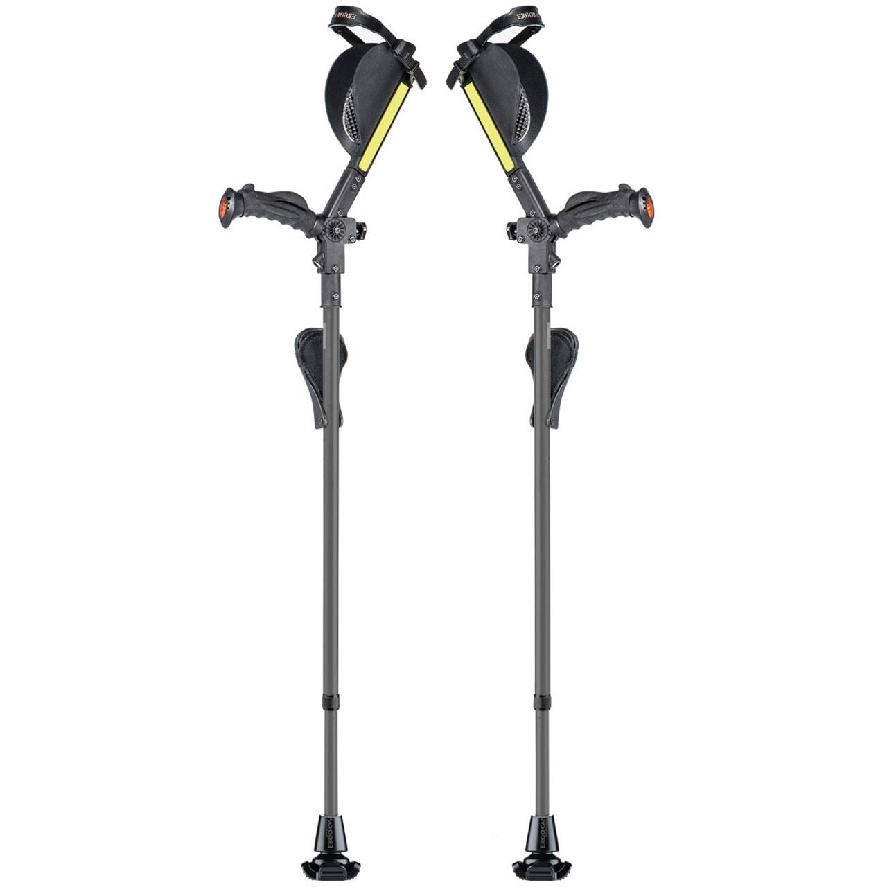 Ergoactives Ergobaum Ergonomic Forearm Crutches - Adult - Gray