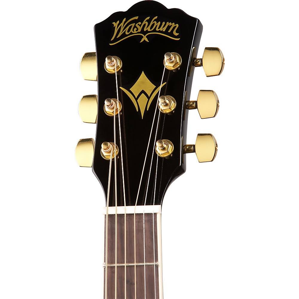 Washburn WD100DL Dreadnought Mahogany Acoustic Guitar Black