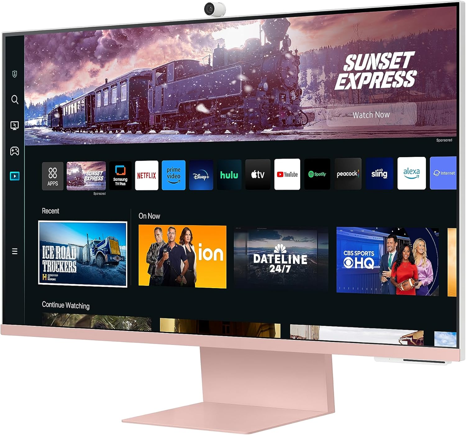 SAMSUNG 27" M80C UHD HDR Smart Computer Monitor Screen with Streaming TV, Slimfit Camera Included, Wireless Remote PC Access, Alexa Built-in (LS27CM80PUNXZA), Sunset Pink
