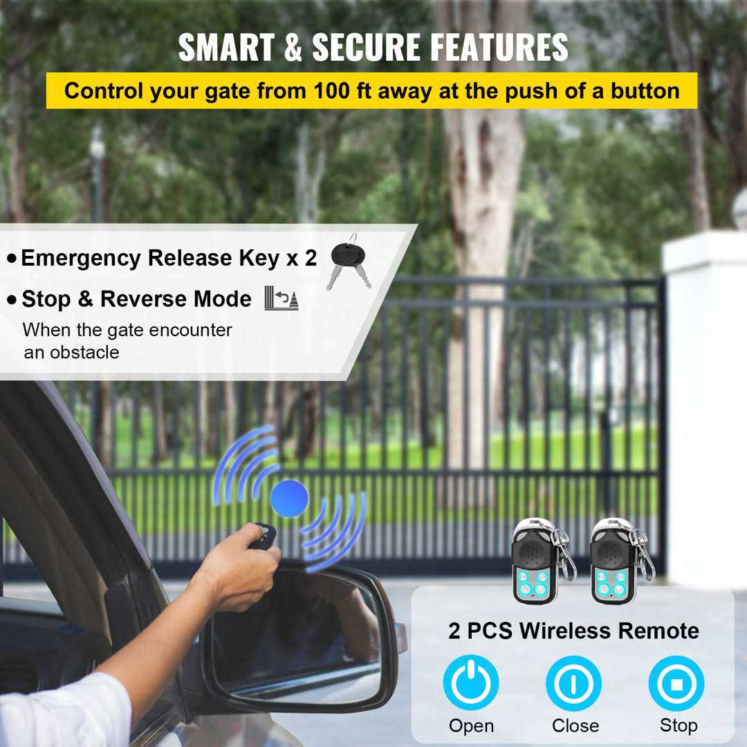 VEVOR Sliding Gate Opener 1400 Gate Operator Hardware Kit with 2 Remote Controls Gate Security - Shop Hardware Tools Online Store