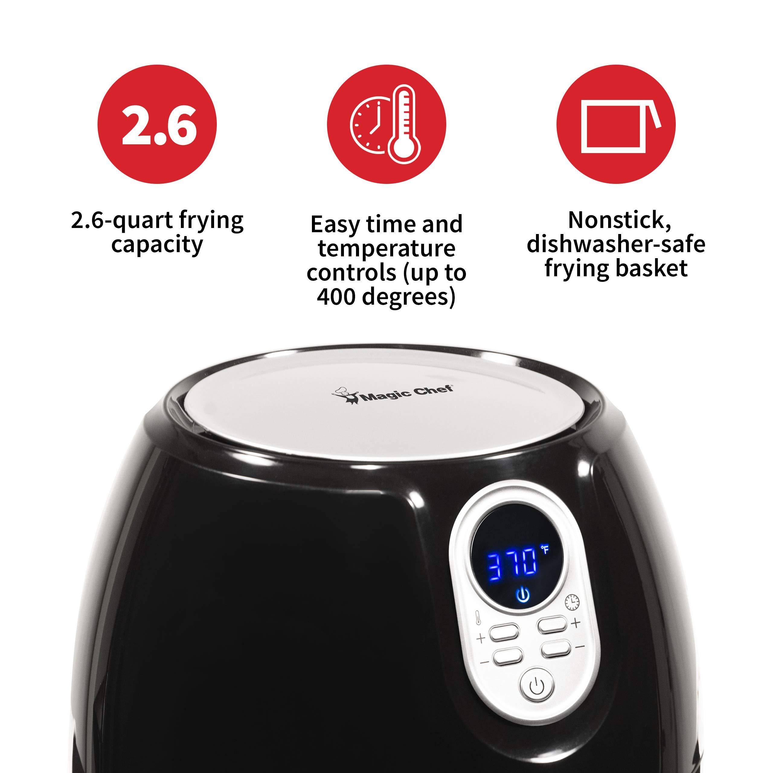 Magic Chef MCAF26DB Air Fryer, Digital, Black
