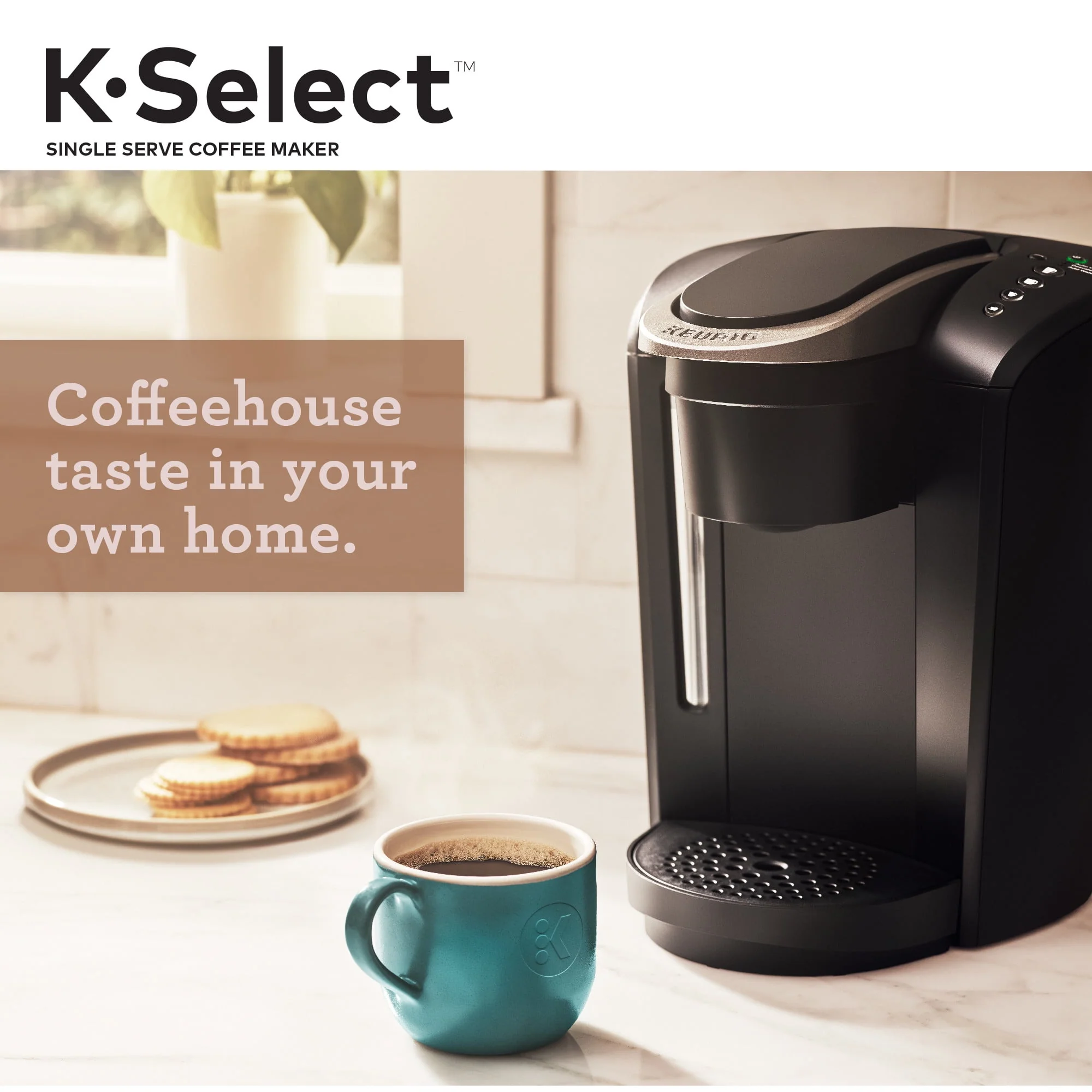 Keurig K-Select Single-Serve K-Cup Pod Coffee Maker with 12oz Brew Size, Strength Control, Matte Black