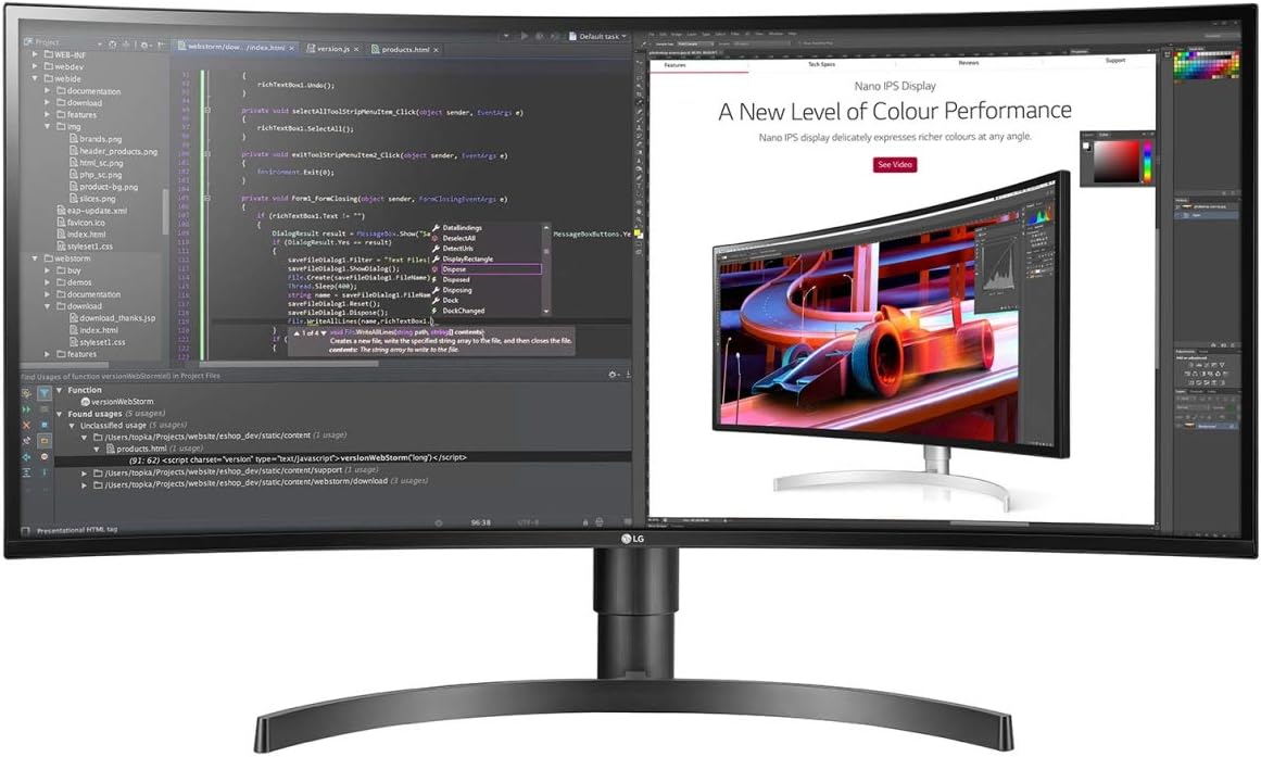 LG 34'' 34BL85C-B IPS QHD UltraWide™ Curved Monitor (3440x1440), with HDR10, Dynamic Action Sync, Flicker Safe, PBP & Dual Controller & MAXXAUDIO