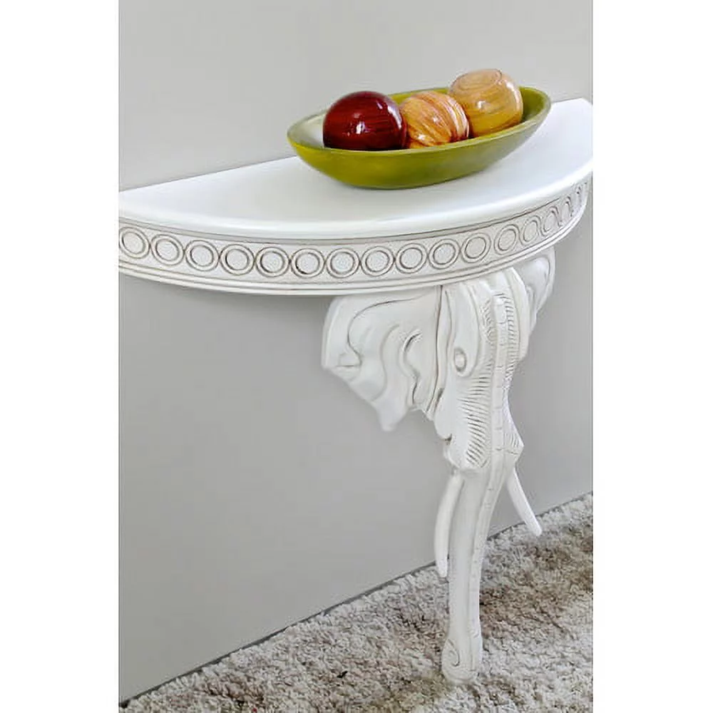 International Caravan Windsor Carved Exotic Wall Table-Design / Pattern:Elephant,Finish:Walnut