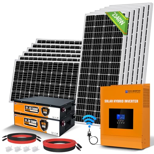 ECO-WORTHY Solar Panel Complete System 2400W 3600W with Lithium Battery