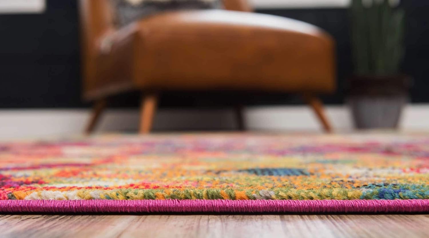 Unique Loom Jardin Collection Colorful, Vibrant, Abstract, Modern Area Rug, 8 x 10 ft, Multi/Blue