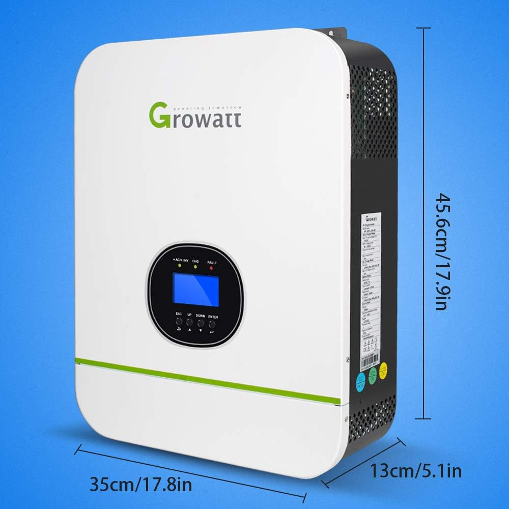 Fencia Solar Inverter 3000W 120V/240V Split Phase Solar Inverter Growatt 80A MPPT 24V/48V (24V)