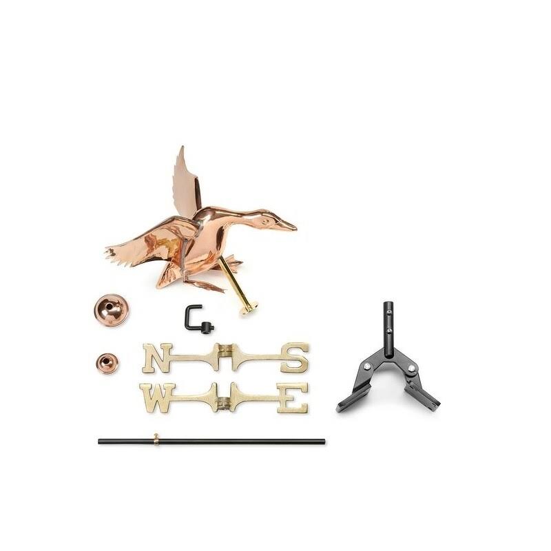 Good Directions Polished Copper Roof-Mount Landing Duck Weathervane