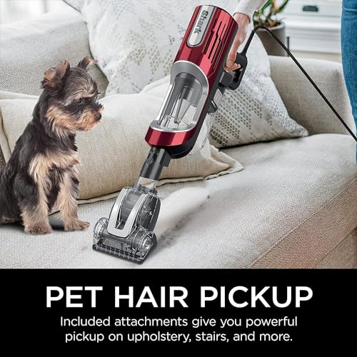 Shark QS600Q Ultralight Pet Pro Corded Stick Vacuum with PowerFins & Self-Cleaning Brushroll, Converts to Hand Vacuum, Pet Power Brush, Pet Crevice & Upholstery Tools