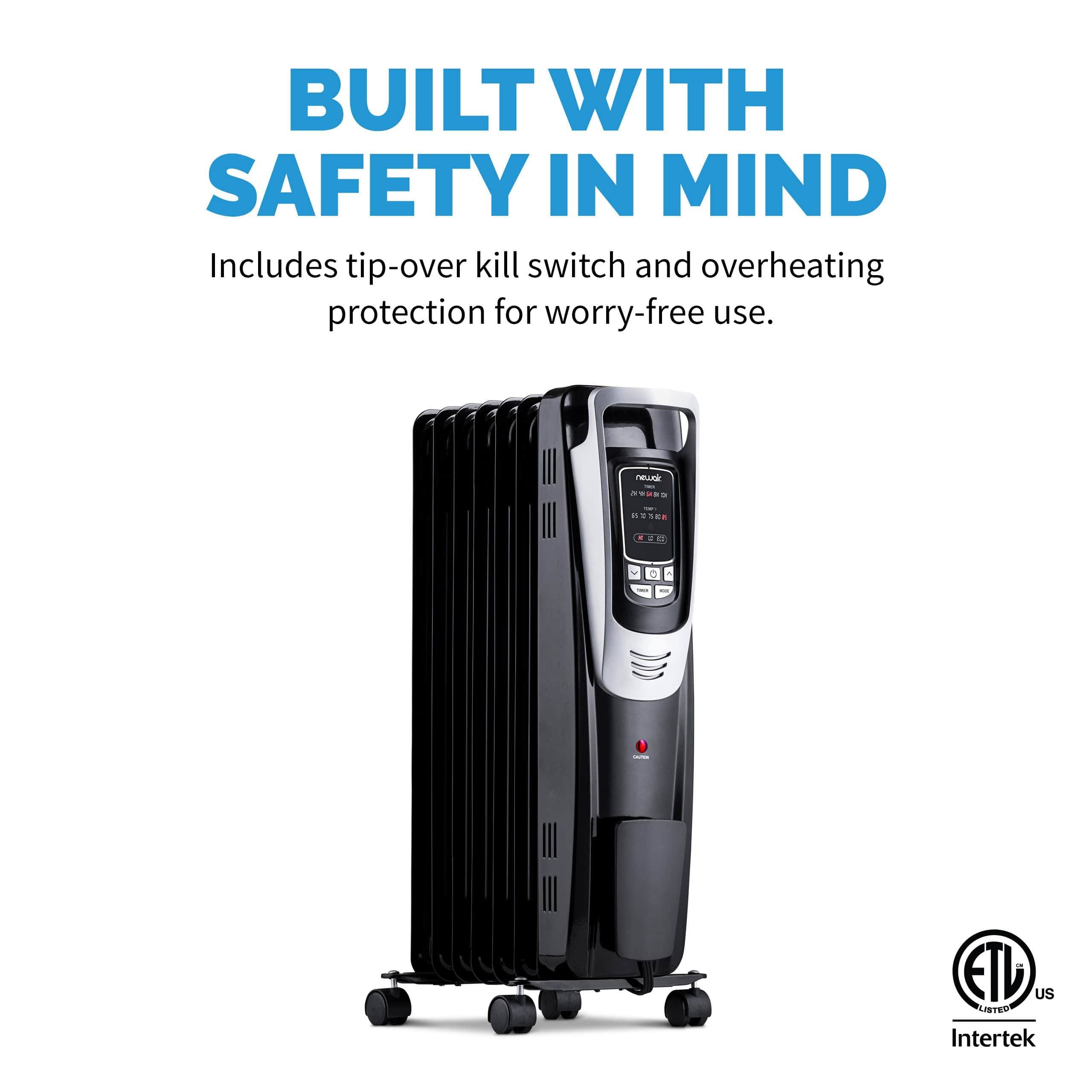 NewAir AH-450B Electric Oil-Filled Radiator Heater, Black