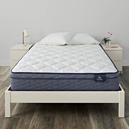 Serta SleepTrue Malloy Eurotop Plush Twin Low Profile Mattress Set, Size: Includes 6 inch Box Spring