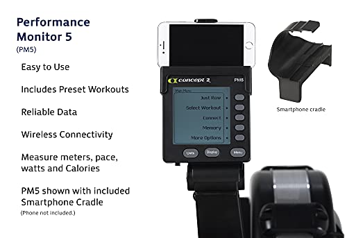 Concept2 RowErg Indoor Rowing Machine - PM5 Monitor, Device Holder, Adjustable Air Resistance, Easy Storage