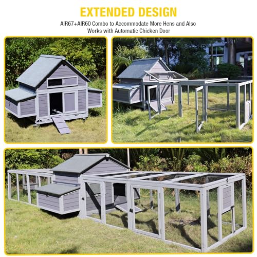 Aivituvin Chicken Coop with Wheels Large Hen House with Nesting Boxes Poultry Cage for 3-5 Hens Outdoor Duck Coop