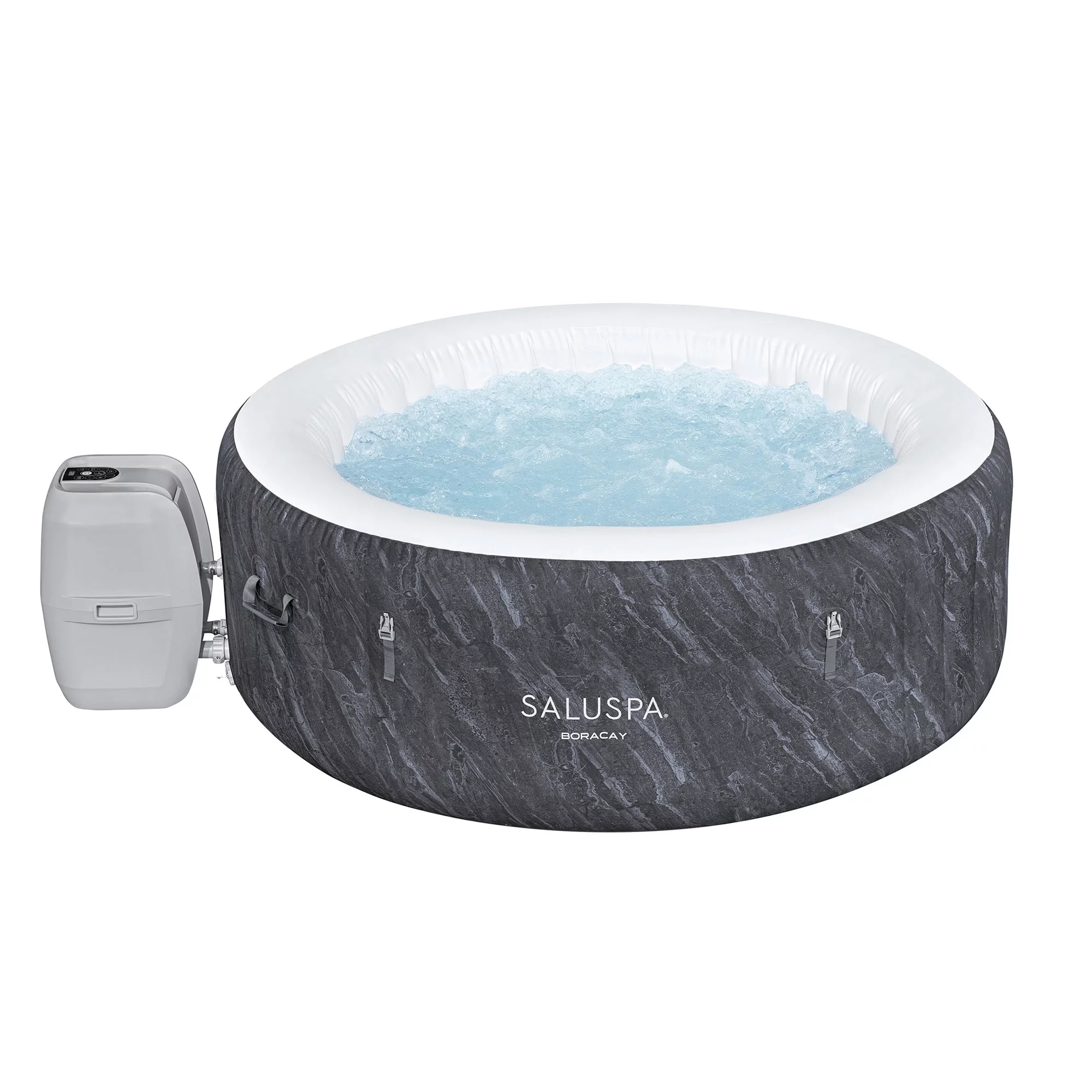 Bestway SaluSpa Boracay AirJet Inflatable Hot Tub with 120 Jets, Gray
