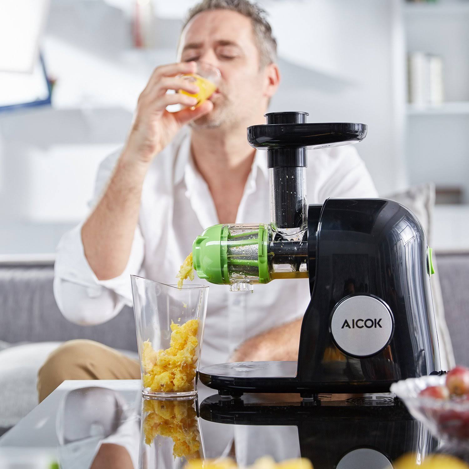 Aicok Slow Masticating Juicer Extractor, Cold Press Juicer, Quiet