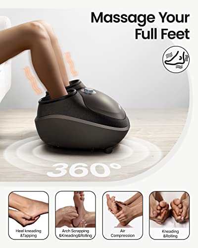 RENPHO Foot Massager Machine with Heat, FSA & HSA Eligible, Electric Foot Massage with Remote, Shiatsu Foot Massager for Foot Care, Fits Feet Up to Men Size 12, Great Gifts for Him Her