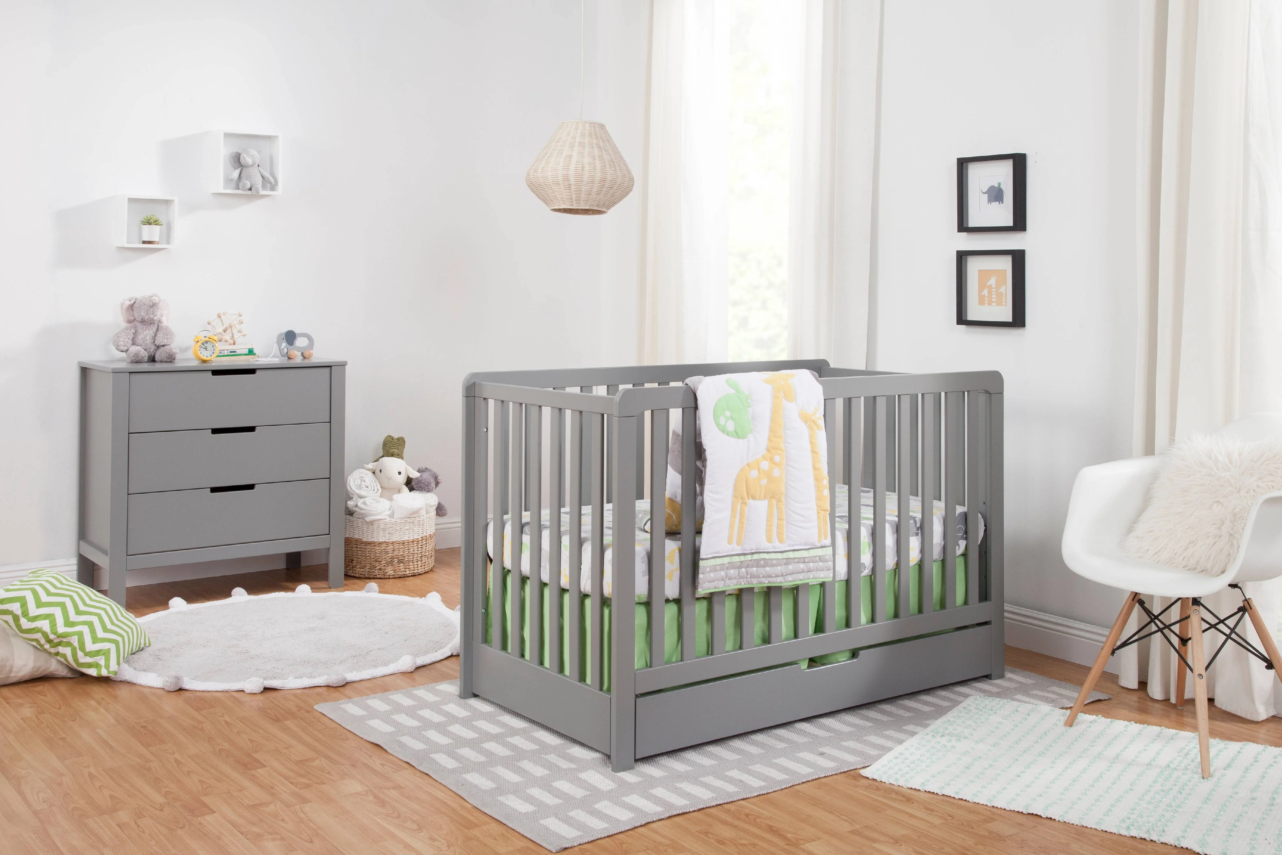 Carter's by DaVinci Colby 4-in-1 Convertible Crib with Trundle Drawer in Gray