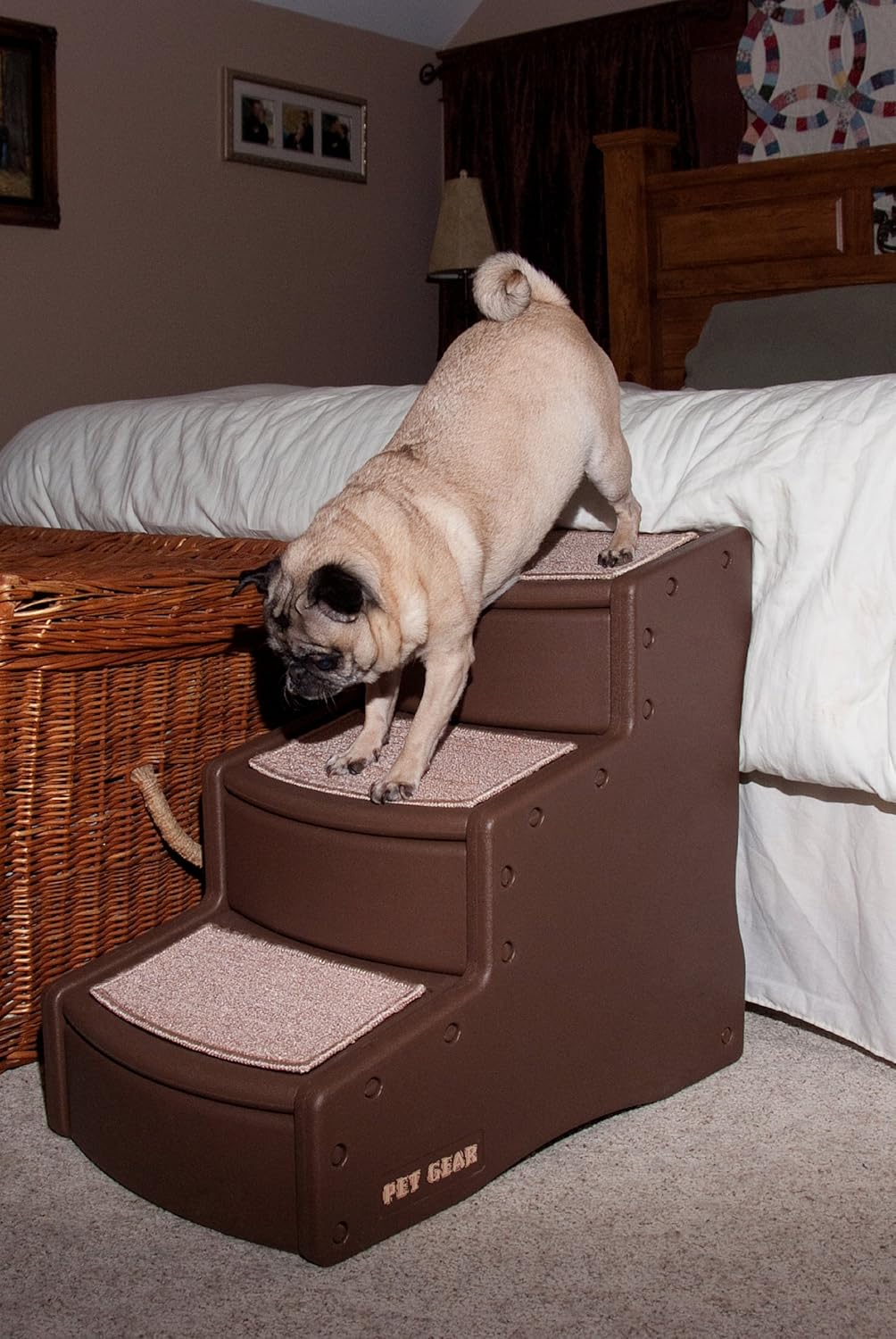 Pet Gear Easy Step III Pet Stairs, 3 Step for Cats/Dogs, Removable Washable Carpet Treads, for Pets Up to 150lbs, No Tools Required, Available in 6 Colors Pack of 2