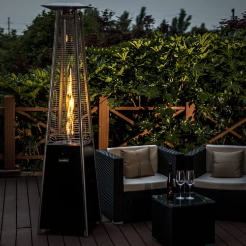 Outdoor Patio Heater with Reflector Shield, 40,000 BTU Propane Patio Heater with Wheels for Commercial, Residential, Garden, Porch, Party, Deck(Mocha)