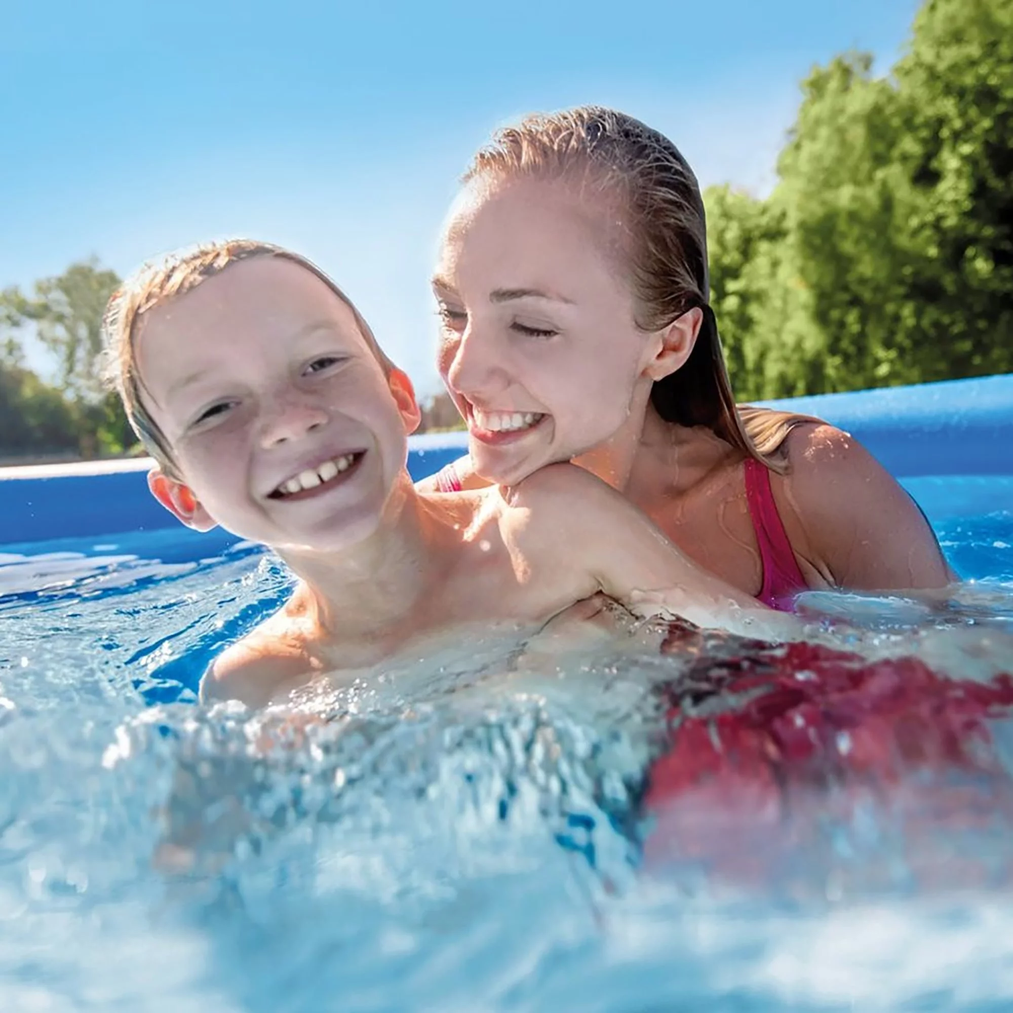 Intex: Easy Set 18' x 48" Inflatable Pool w/ Filter Pump, Above Ground Pool Set, 5455 Gallon Capacity, Hydro Aeration Technology, Includes Filter Pump, Ground Cloth, Pool Cover & Ladder,  Ages 6+