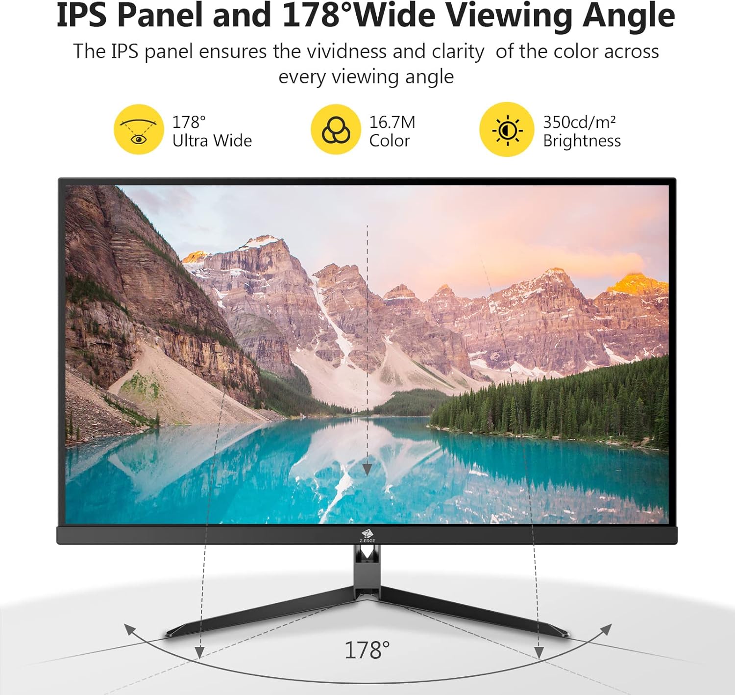 Z-Edge U32I4K 32 Inch 4K Monitor, UHD 3840 x 2160 IPS Monitor, AMD FreeSync, Viewing 178°, HDMI and USB Type-C Connectivity, 60Hz Refresh Rate, 8ms, 3-Side Virtually Ultra-Slim Bezel Design
