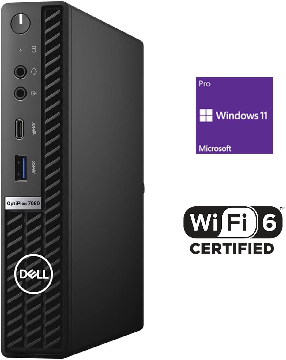 2021 Newest Dell OptiPlex 3080 Micro Form Factor Business Desktop, Intel Core i5-10500T, 16GB DDR4 RAM, 512GB SSD, WiFi, HDMI, Bluetooth, Wired Keyboard&Mouse, Windows 10 Pro