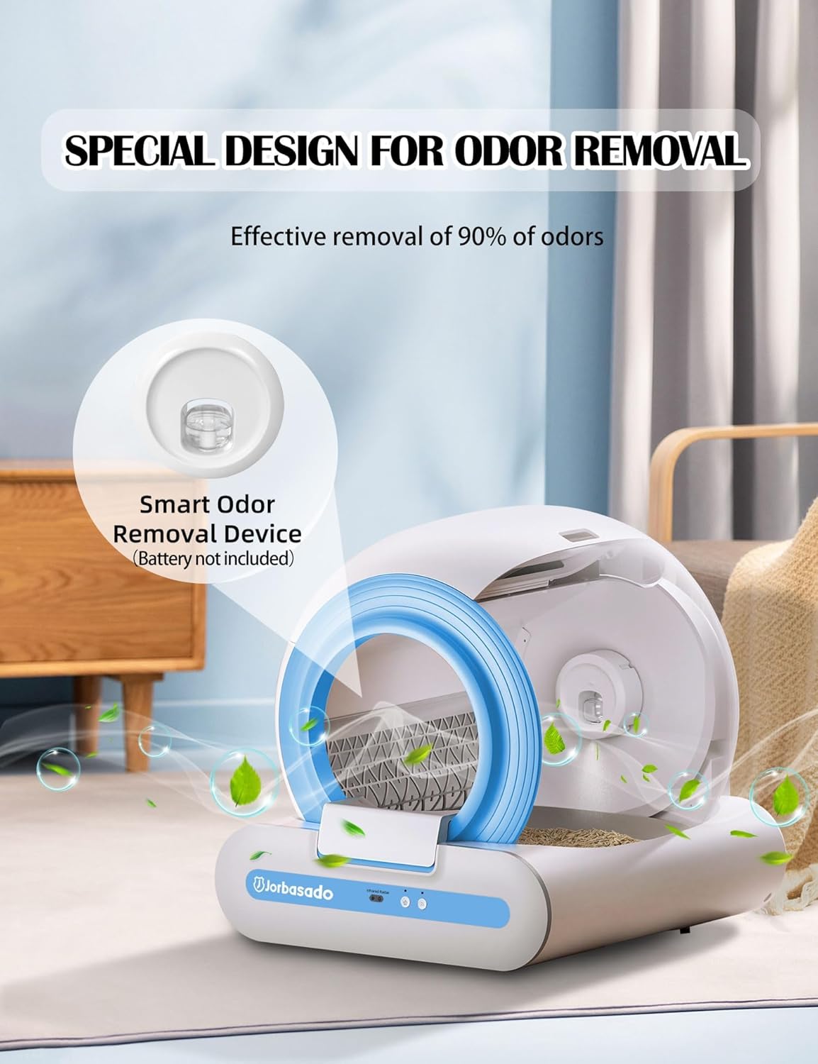 Self Cleaning Litter Box Automatic Cat Litter Box Self Cleaning with APP Odor Control Cat Litter Box Automatic Cleaning for Multiple Cats Families