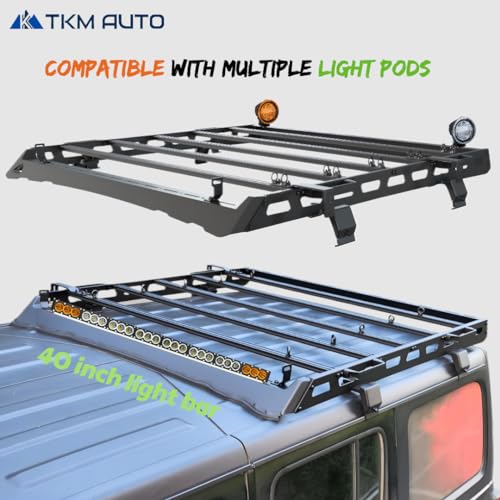 Black Roof Rack Cargo Storage (2018-2024 Jeep Wrangler JL 4 Doors Hard top Full Size)