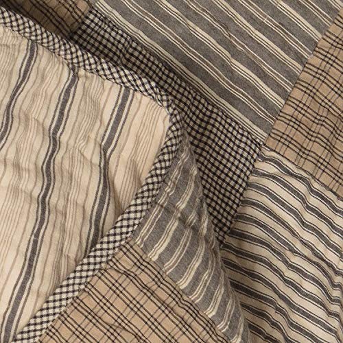 VHC Brands Sawyer Mill Charcoal Patchwork Farmhouse Bedding Reversible 3- Piece Quilt Set - Includes 1 (One) California King Quilt and 2 (Two) King Sized Pillow Shams