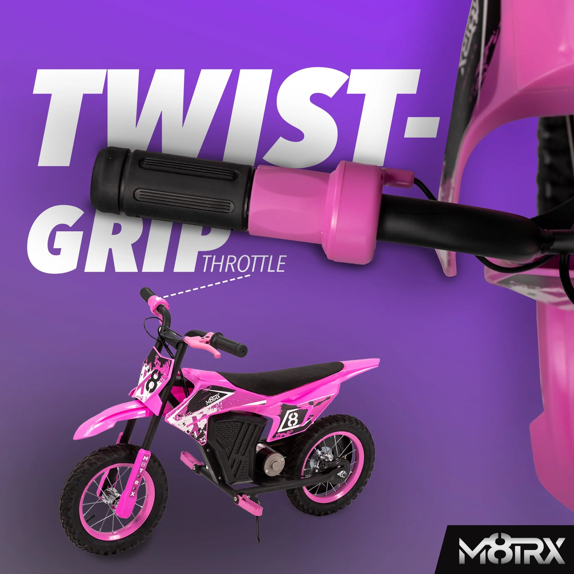 M8TRX 12V Mini Electric Child Dirt Bike, Battery Powered Toy Motorcycle, Kids Ride On, Ages 5 Years and Up, Green