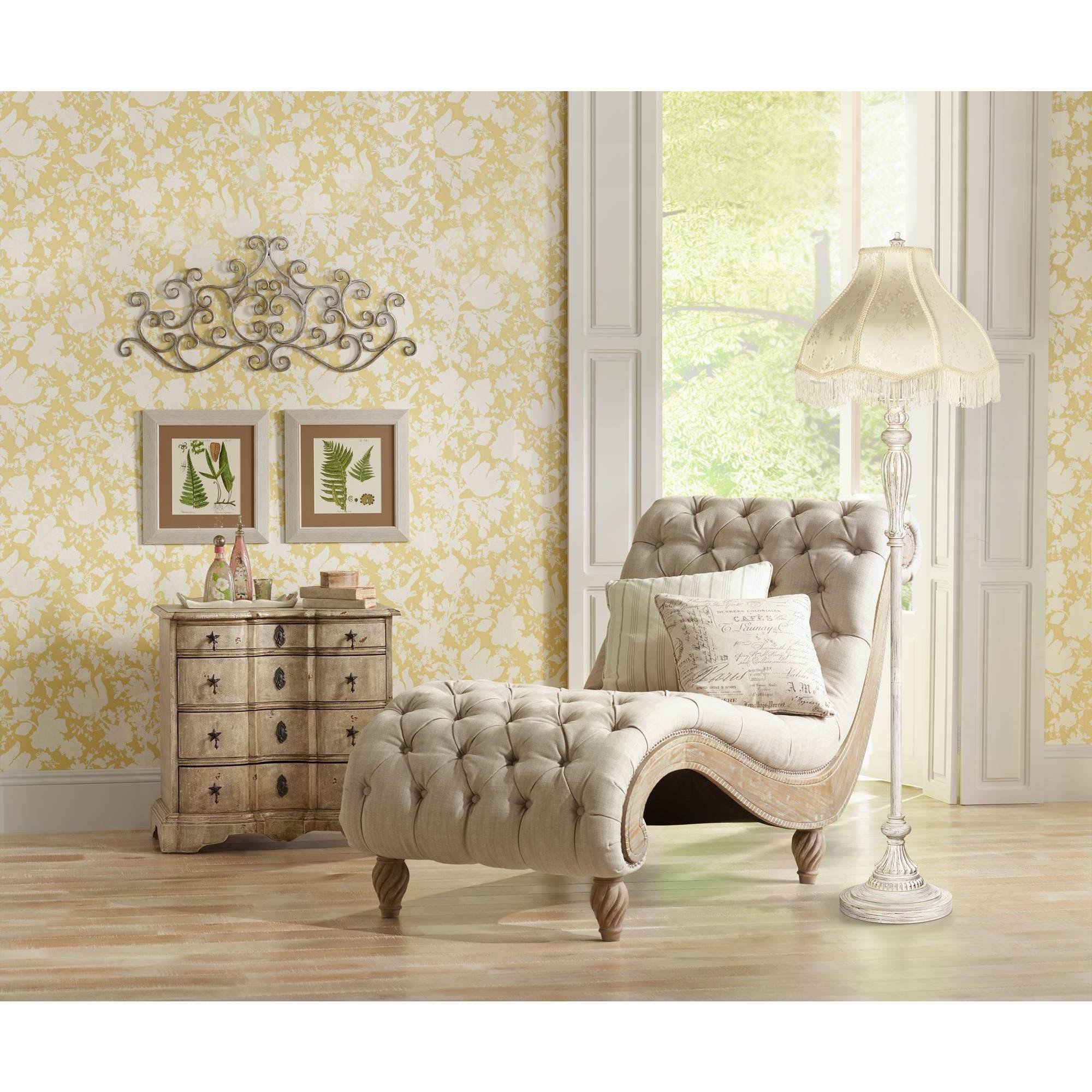 360 Lighting Vintage Chic Floor Lamp Antique White Cream Scallop Fabric Dome Shade with Fringe for Living Room Reading Bedroom