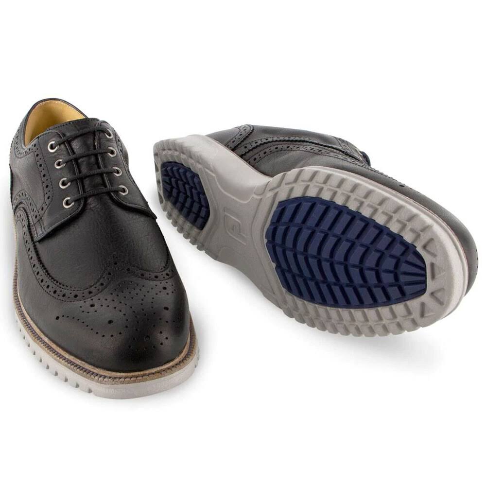 FootJoy Men&s Club Casuals Wing Tip 79059 - Black - 11 - Medium