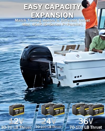 12V 100Ah LiFePO4 Lithium Battery - Solar Powered Battery with 100A BMS, 1280Wh Energy Storage, Iron Phosphate 15000 Deep Cycles Marine Battery for RV, Golf Car, Trolling Motor