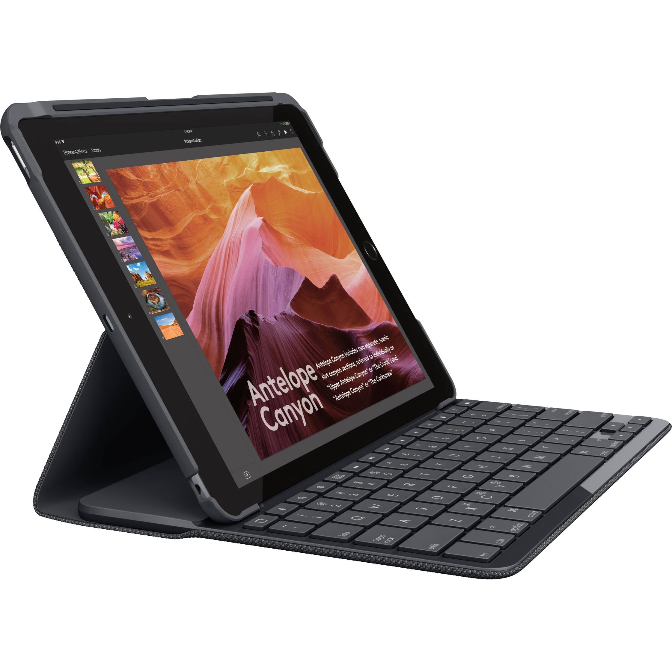 Logitech Slim Wireless Bluetooth Scissor-Switch Keyboard and Folio Case for 9.7-inch iPad (5th generation